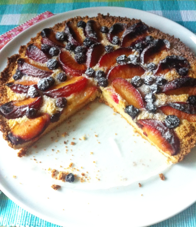 Rustic Plum and Blueberry Tart