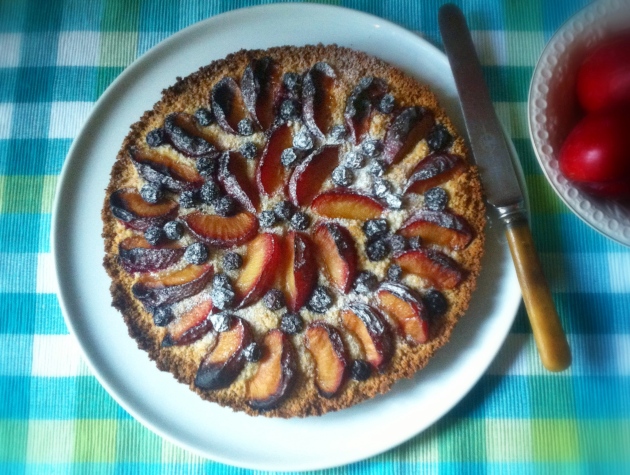Rustic Plum and Blueberry Tart
