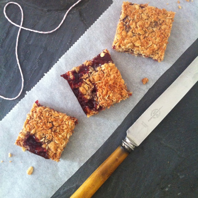 Sour Cherry, Coconut and Oat Slice | Selma's Table