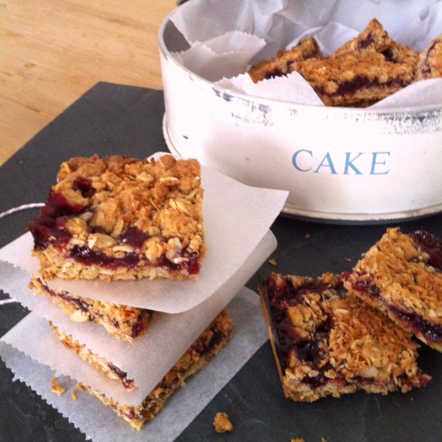 Sour Cherry, Coconut and Oat Slice | Selma's Table